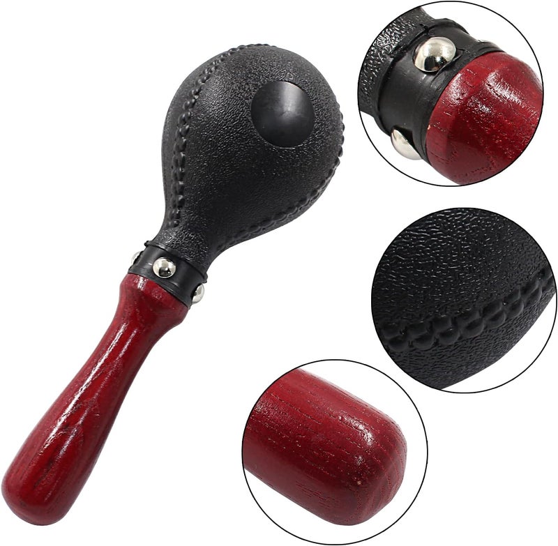Hitefu 2PCS Maracas Hand Percussion Rattles Sand Hammer Instrument with ABS Shells and Wooden Handles for Live Performances and Recording Adults Party Game Playing, KTV, Concert, Bands (Brown) - Image 4